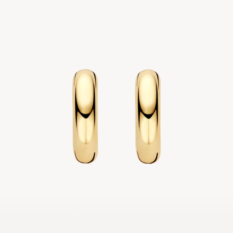 Oorringen van 14k geel goud met gladde, bolle afwerking.