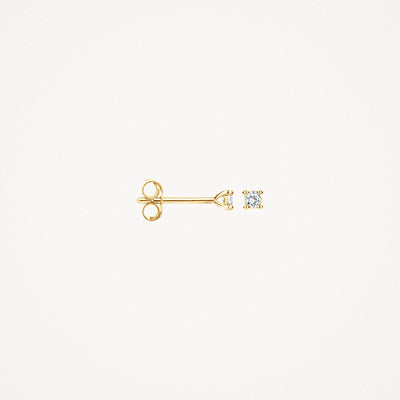 Oorknop van 14k geel goud met kleine fonkelende diamant van natuurlijke kwaliteit.