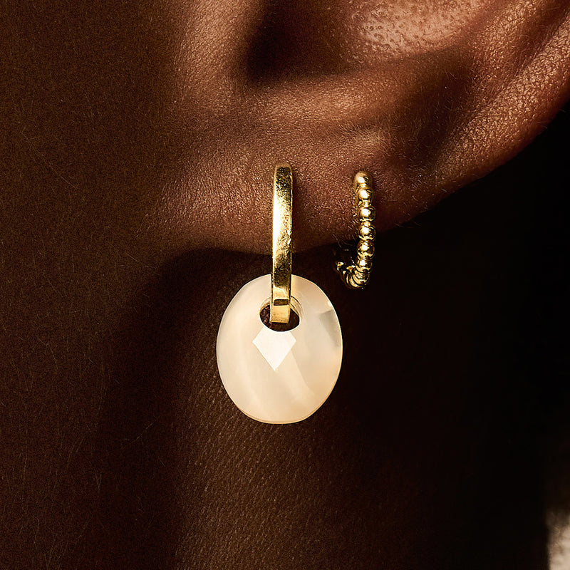 Ohrring-Anhänger aus facettiertem Perlmutt 12 mm lang