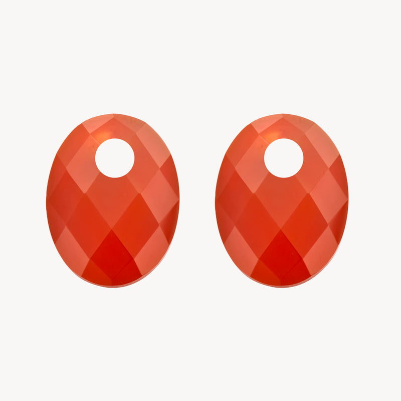 Breloques rouges d'oreilles avec facettes et petit trou, pendentif en or 14k.