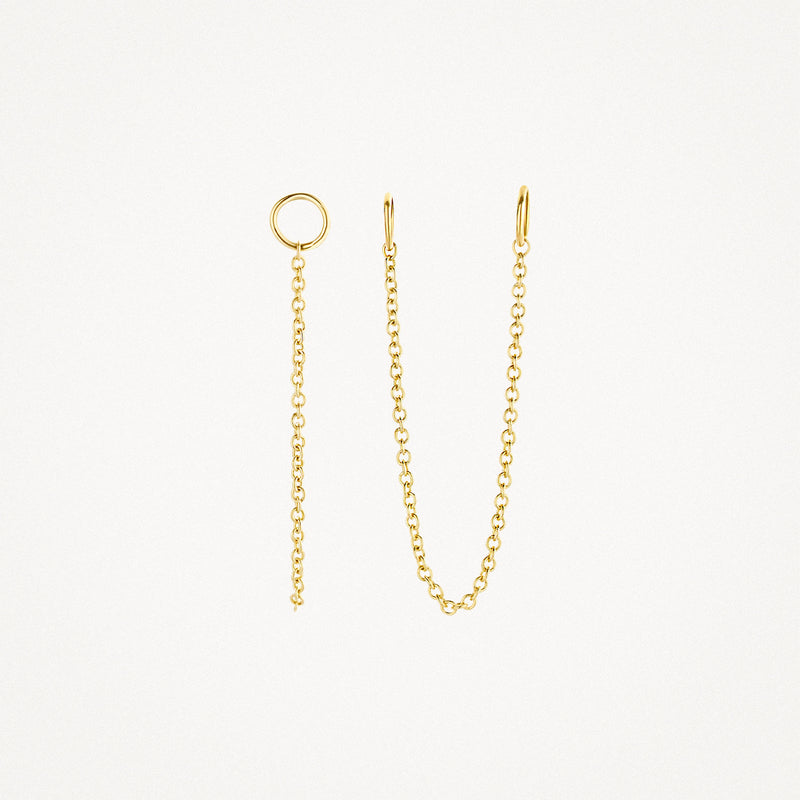 14k geelgouden fijne schakel oorbedels met lus en haak sluiting.