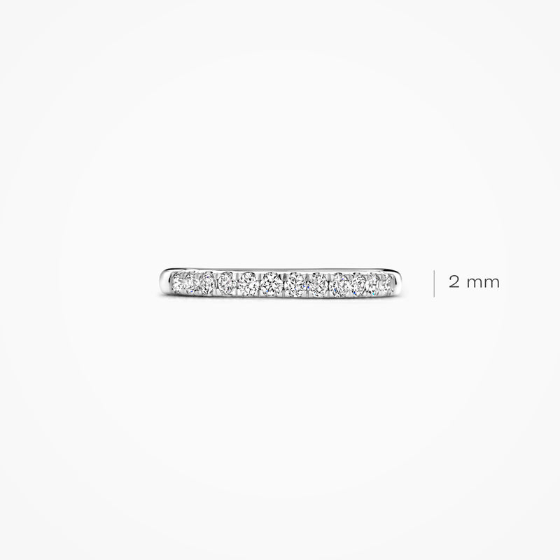 Bague diamants de laboratoire 2,2 mm 0,31 ct en or blanc 14 carats