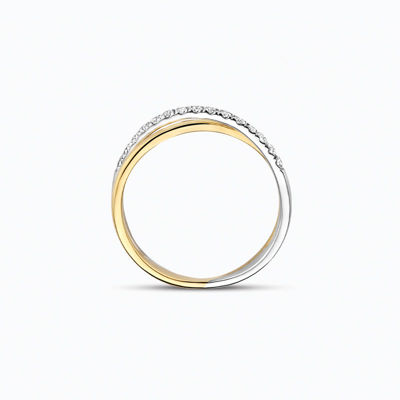 Lab Diamonds Ring LG1053B - 14k White and yellow gold