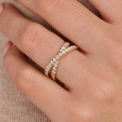 Bague avec diamants synthetiques LG1055Y - Or 14k