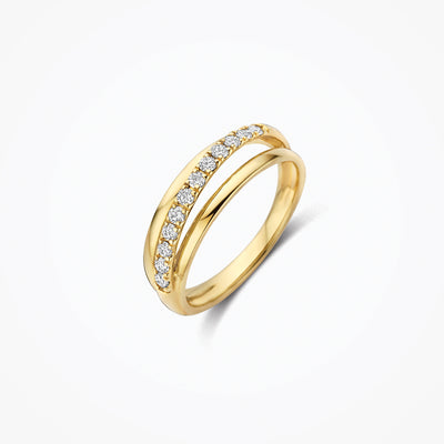 Bague avec diamants synthetiques LG1056Y - Or 14k