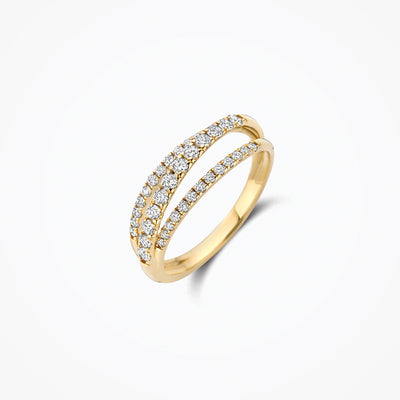Bague avec diamants synthetiques LG1057Y - Or 14k