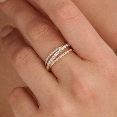 Bague avec diamants synthetiques LG1057Y - Or 14k
