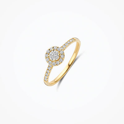Bague avec diamants synthetiques LG1058Y - Or 14k