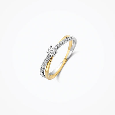 Lab Diamonds Ring LG1060B - 14k White and yellow gold