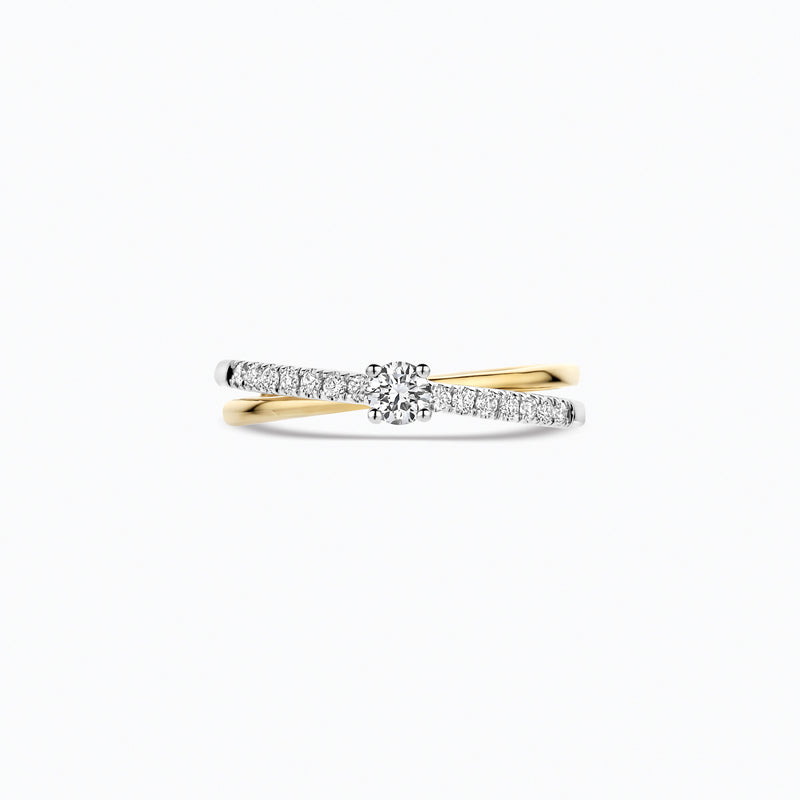 Lab Diamonds Ring LG1060B - 14k White and yellow gold