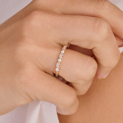 Ring met lab grown diamanten 0.26/0.18 ct 14k goud