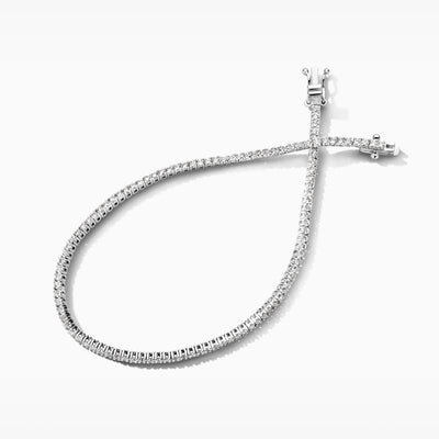 Lab diamanten armband van 14k wit goud met gerecycled goud en fonkelende lab diamonds.
