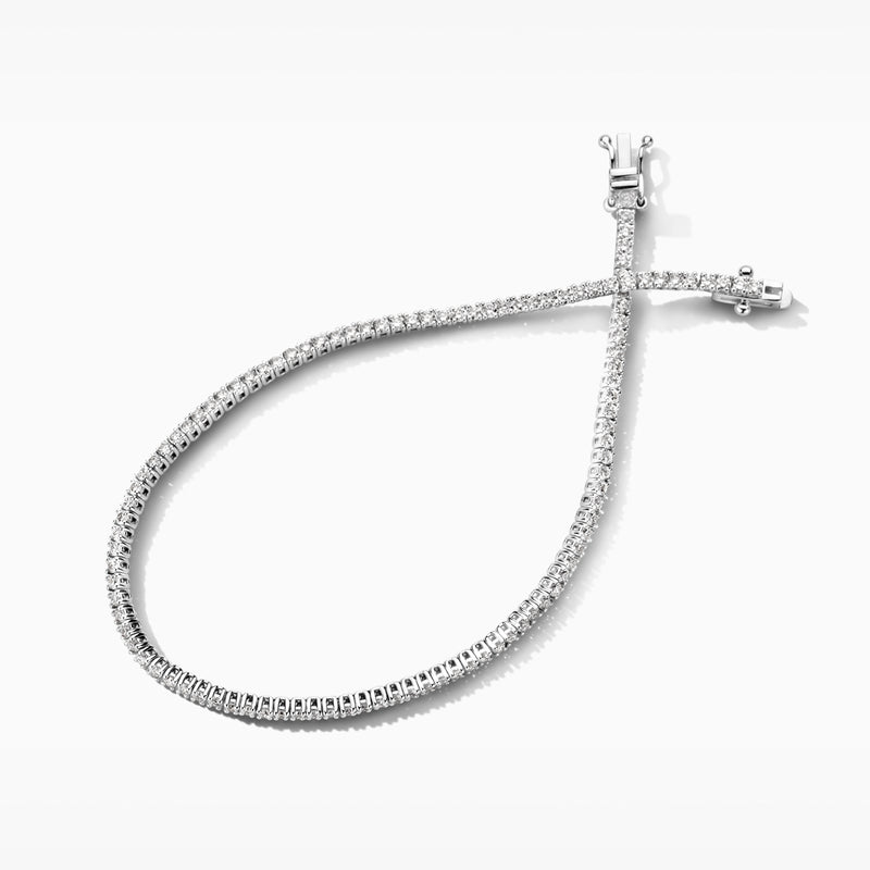 Lab diamanten armband van 14k wit goud met gerecycled goud en fonkelende lab diamonds.