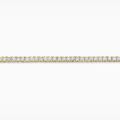 14k geelgouden armband met ronde lab diamonds in gerecycled goudfassung.