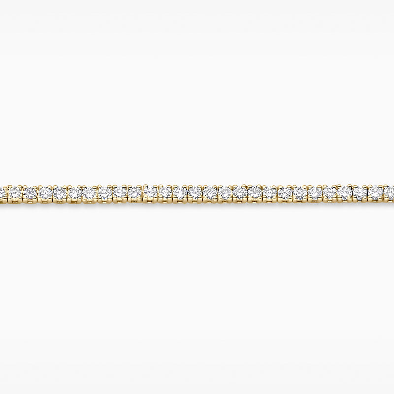 14k geelgouden armband met ronde lab diamonds in gerecycled goudfassung.