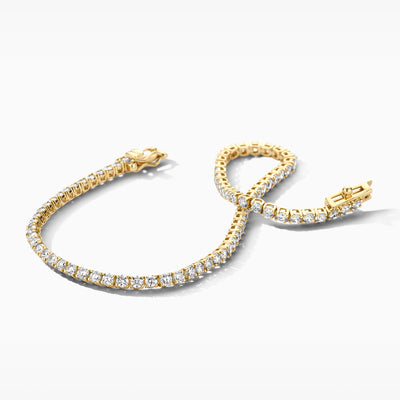 14k geelgouden armband met glinsterende lab diamonds en gerecycled goud.