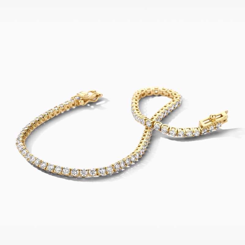 14k geelgouden armband met glinsterende lab diamonds en gerecycled goud.