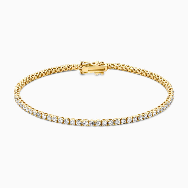 14k geel goud armband met lab diamonds en fijne sluiting, gerecycled goud.