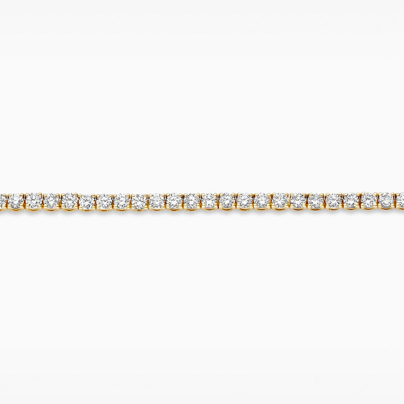 14k geelgouden armband met fonkelende lab diamonds in gerecycled goud.