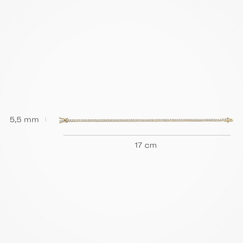 Thin Bracelet from 14ct yellow gold with fine links, 17 cm long, 2.3 mm wide.
