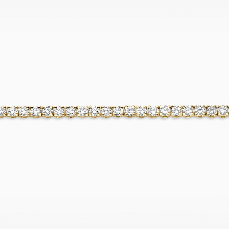 14k geelgouden armband met ronde lab diamonds en gerecycled goud.