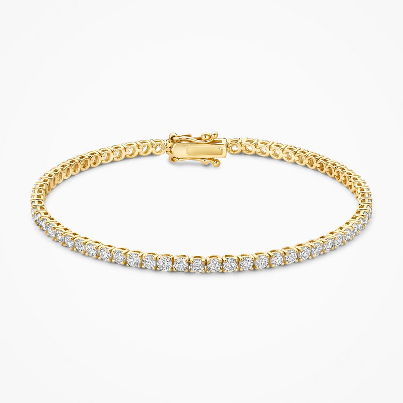 Lab diamanten armband van 14k geelgoud met gerecycled goud en fonkelende lab diamonds.