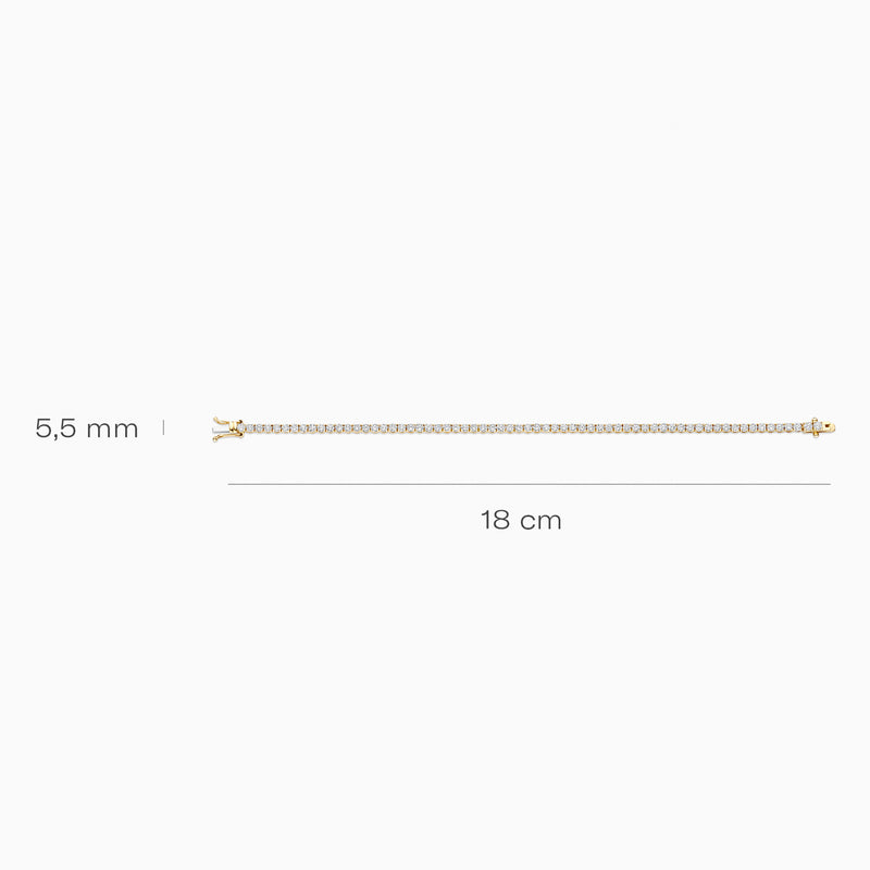 Or jaune doux 14k Bracelet Avec des maillons délicats, 18 cm de long, 2,5 mm de large.