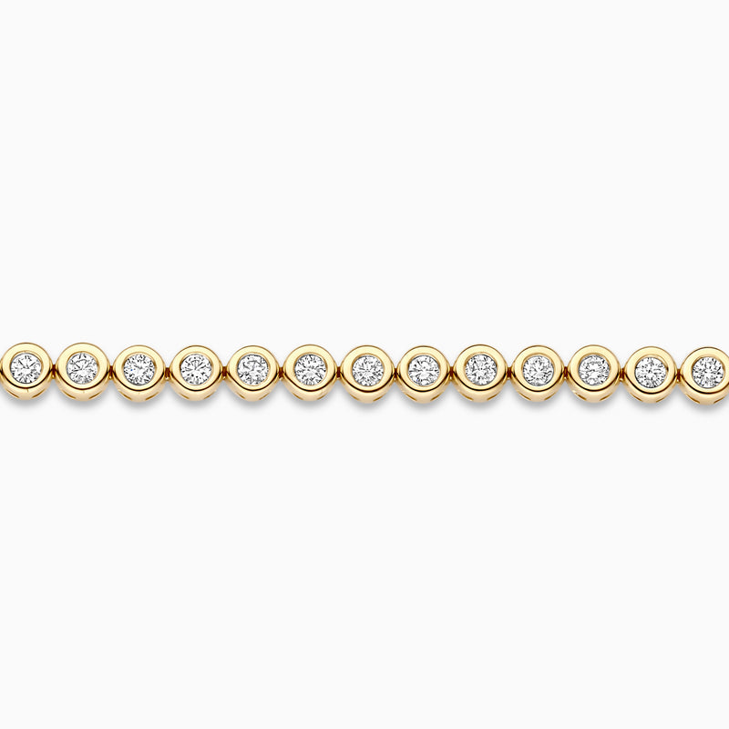 Armband met ronde briljant geslepen lab diamanten in 14k geelgoud zetting.