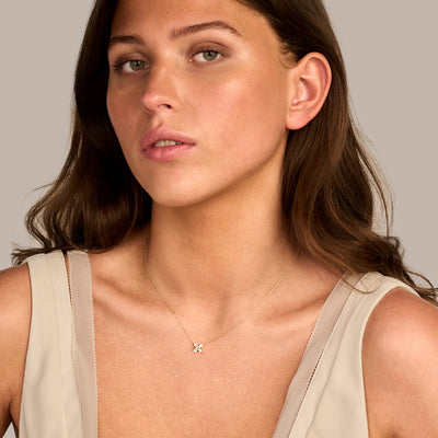 14k geelgouden lab diamond collier met fijn schakelontwerp en gerecycled goud.