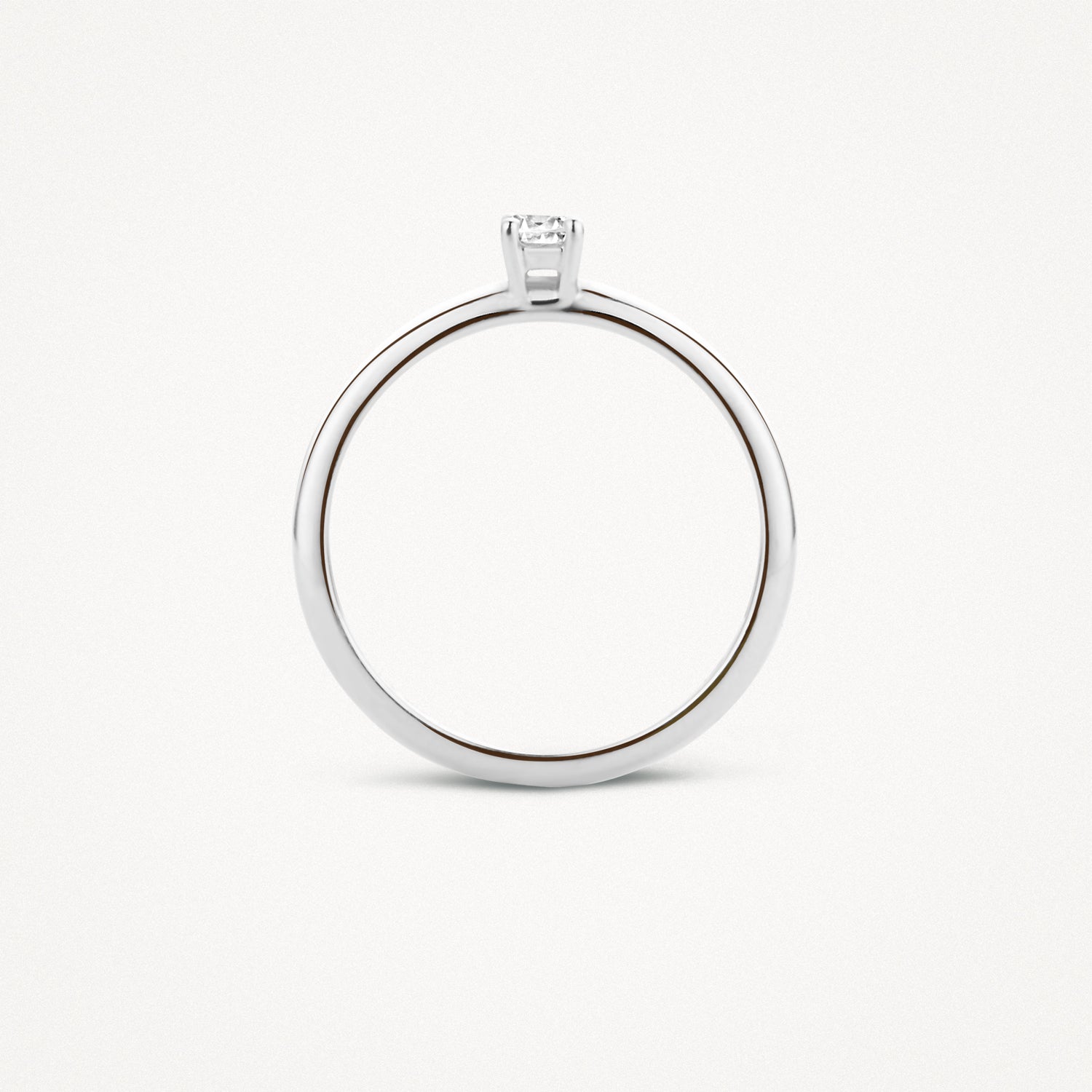 Ring met chaton zirkonia ⌀ 3.5 mm 14k Wit goud