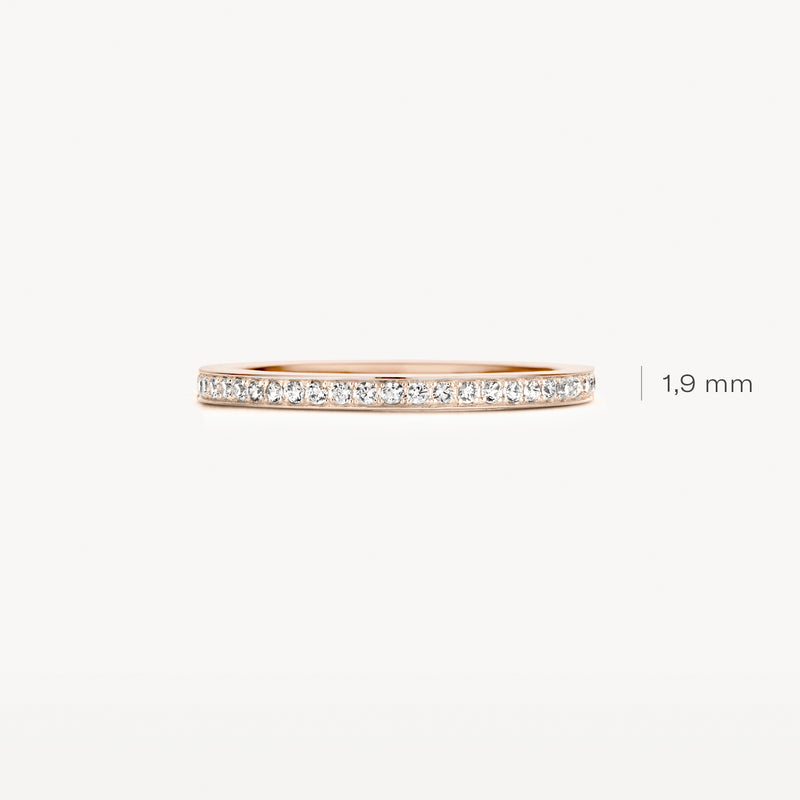 Bague 1119RZI - Or rose et zircon