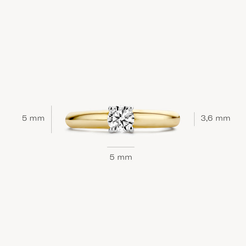 Ring 1129BZI - 585er Gelbgold und Weißgold mit Zirkonia
