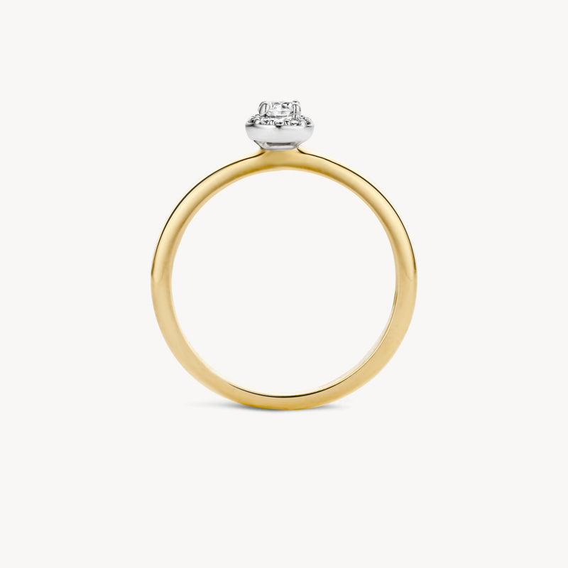 Ring 1131BZI - 14k Gold and white gold with zirconia