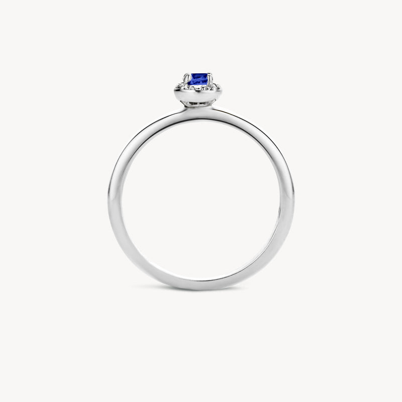 Bague 1131WZI - Or blanc 14 carats avec Zircone