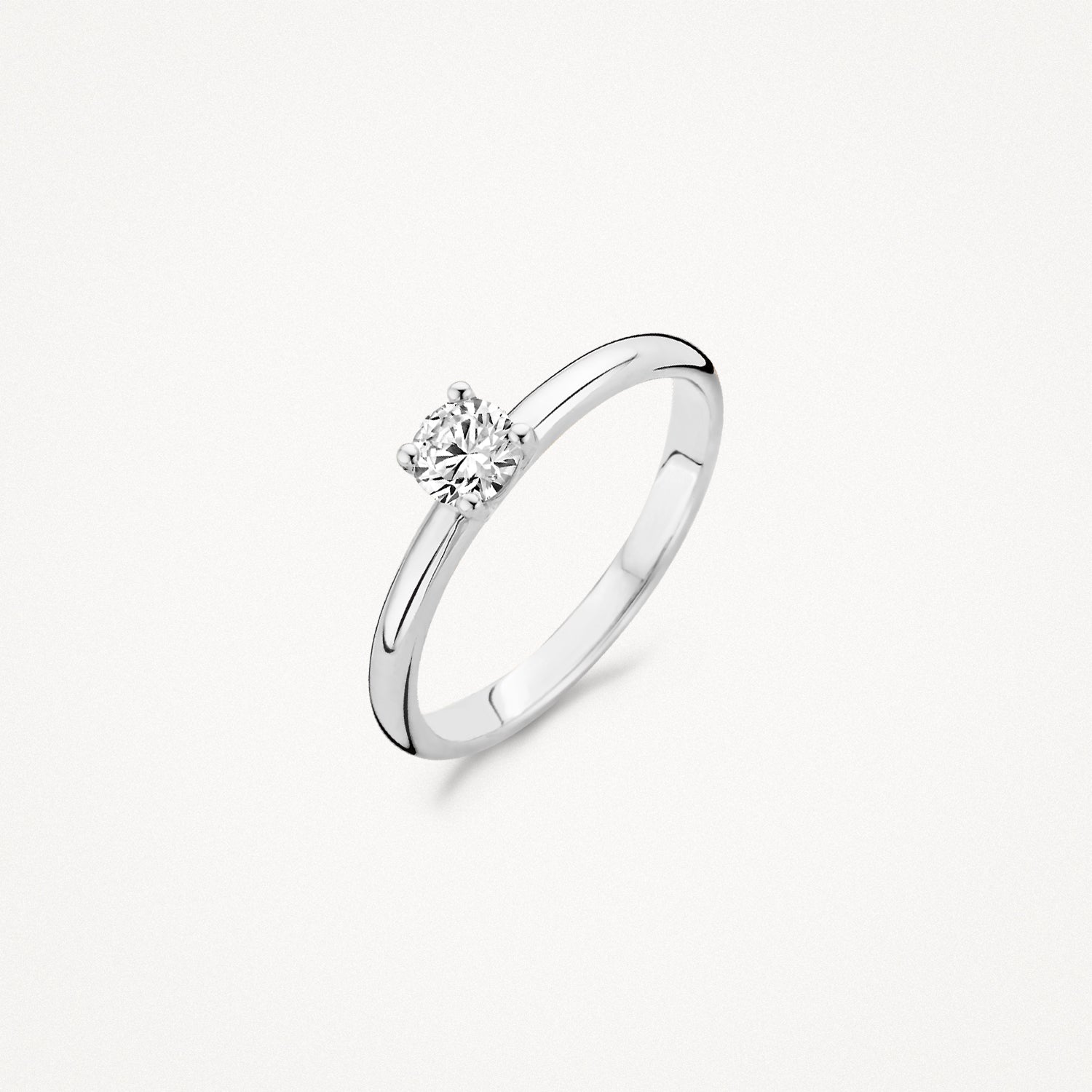 Ring met zirkonia ⌀ 4.5 mm 14k Wit goud