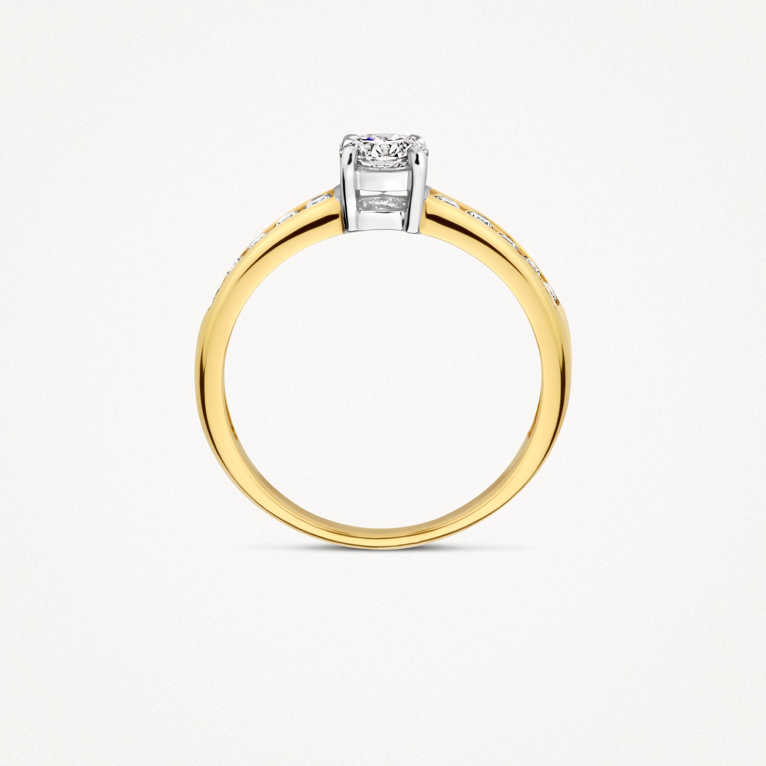 Ring 1154BZI - 14k Gold and White Gold with Zirconia