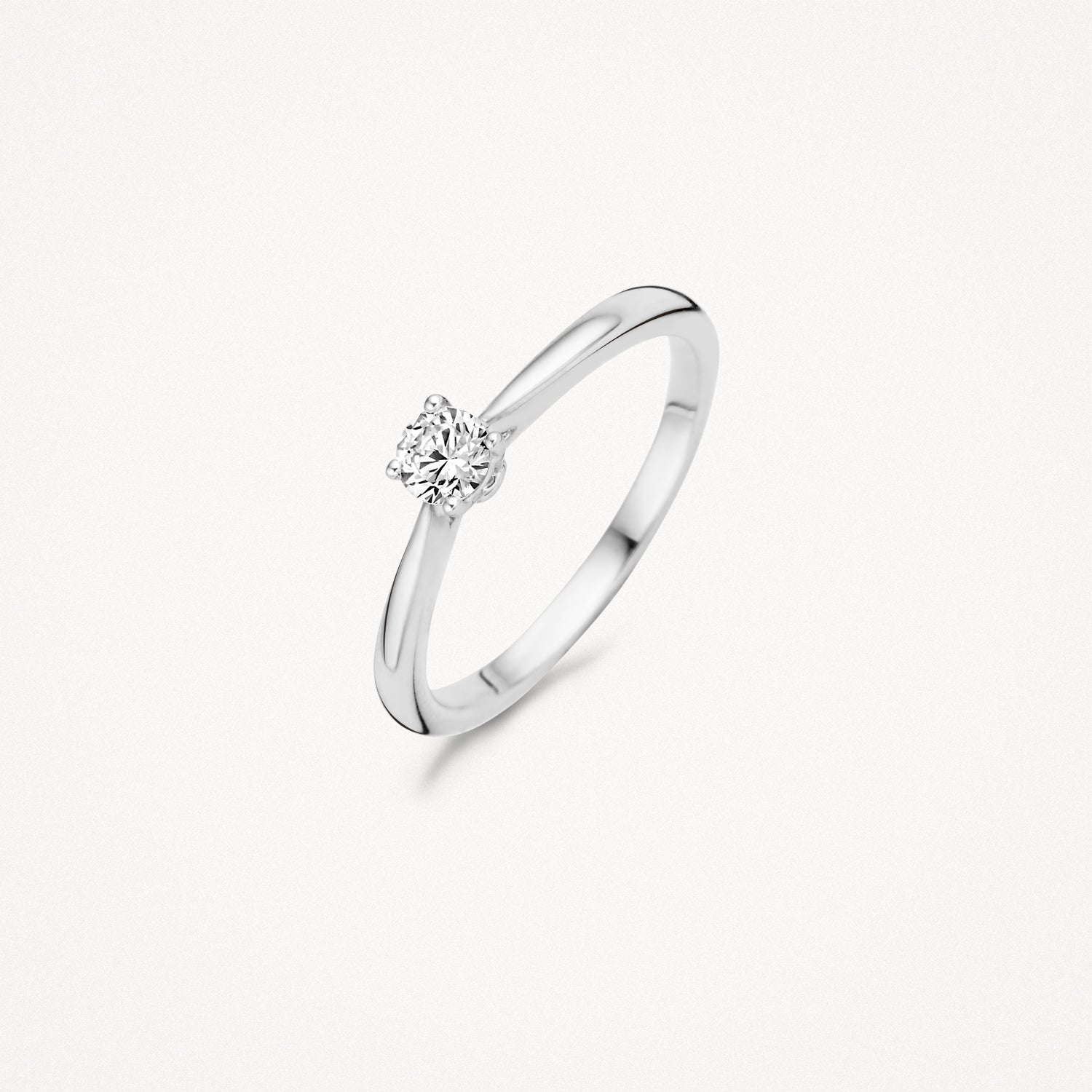 Ring ⌀ 4 mm Chaton-zetting 14k Wit goud