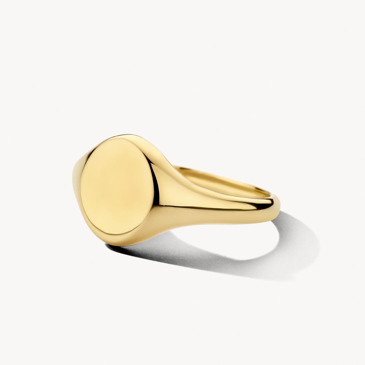 Zegelring glad design 14k goud