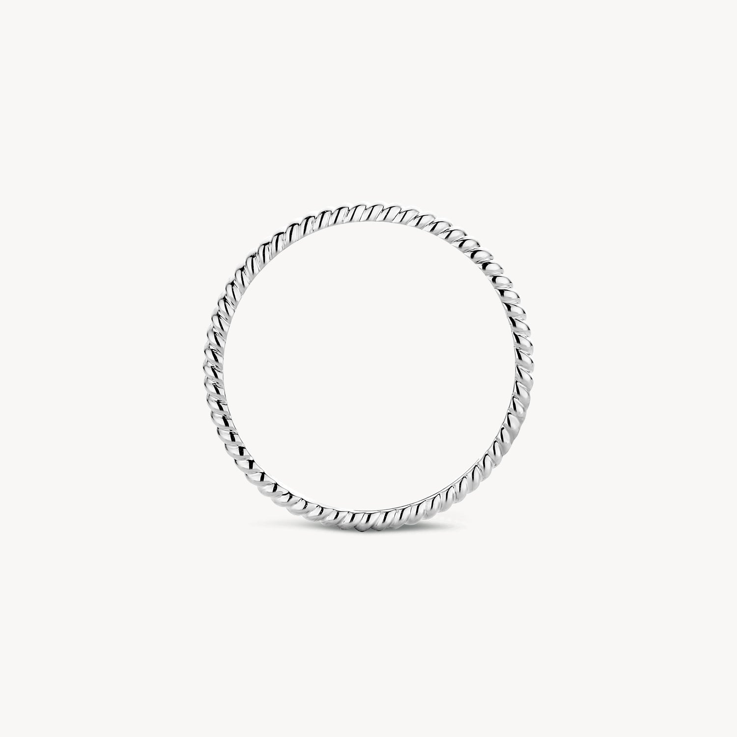 Ring gedraaid motief 1,4 mm breed 14k witgoud