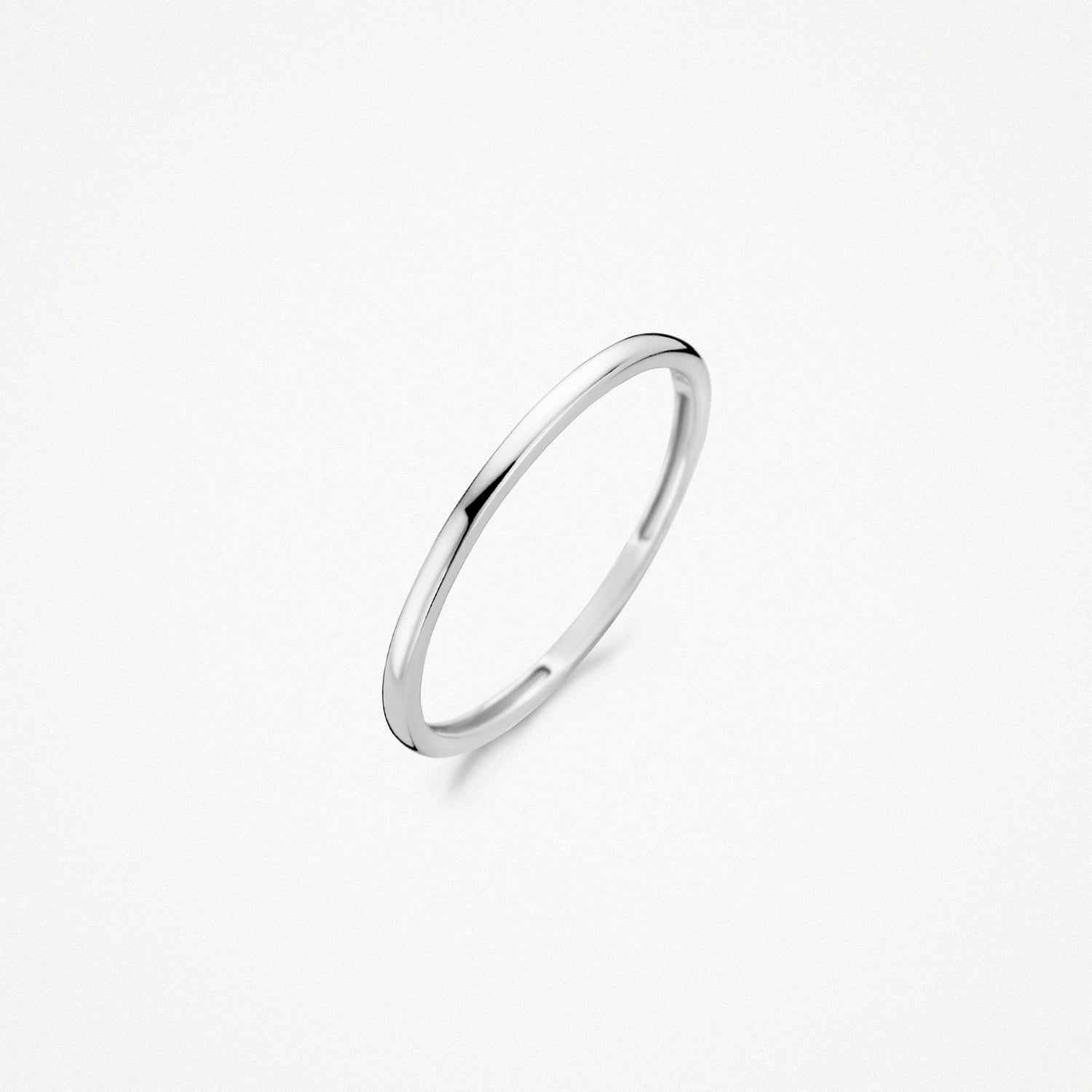 Gladde ring 14k wit goud