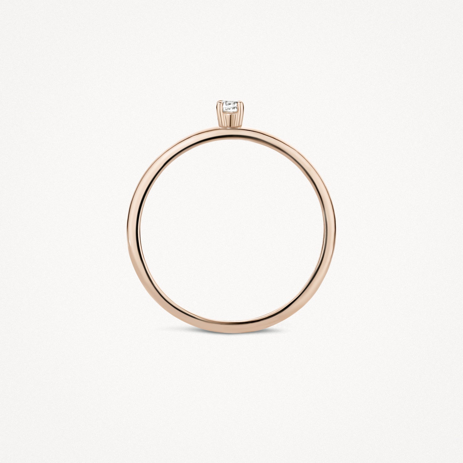 Ring sprankelende zirkonia chatonzetting 14k Rosé goud