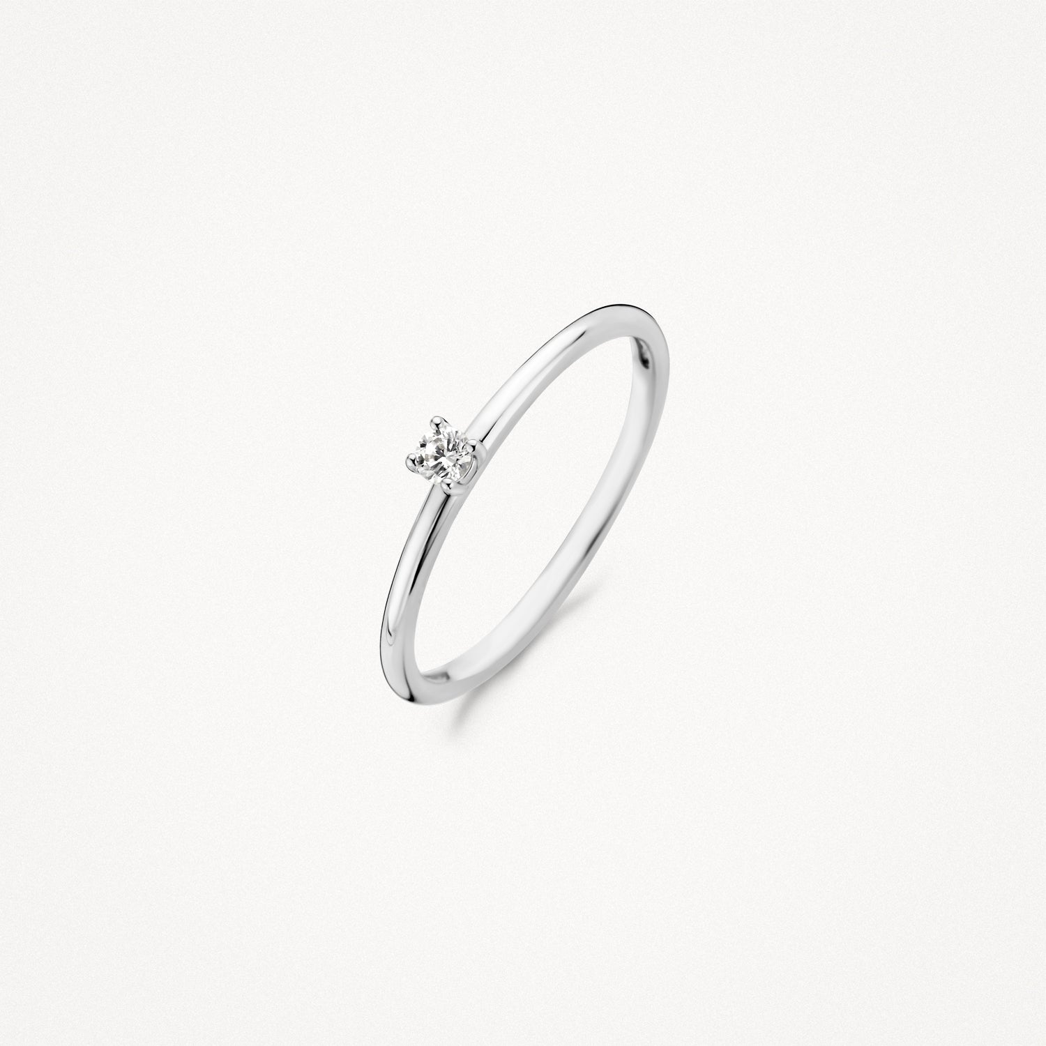 Ring zirkonia chatonzetting 2.6 mm 14k Wit goud