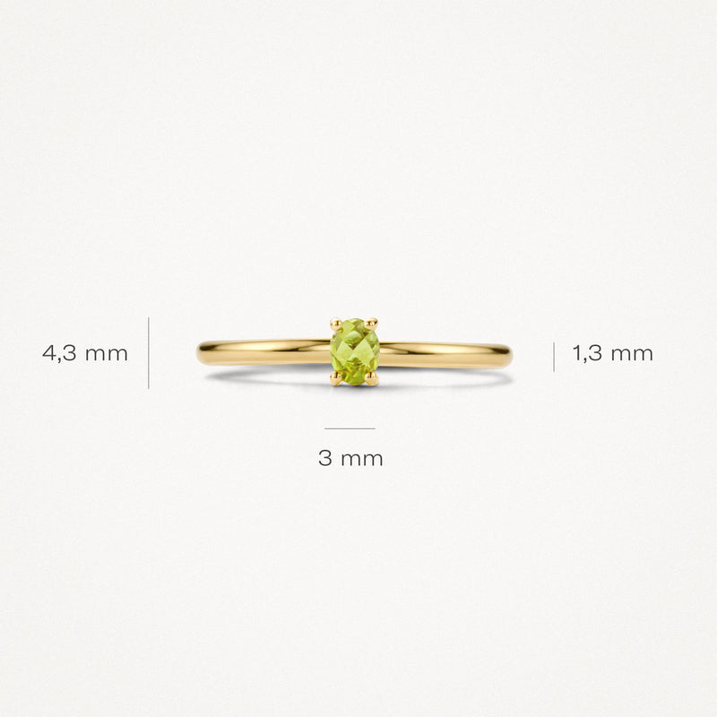 Ring 1204YGP - 14k Yellow gold with green Peridot