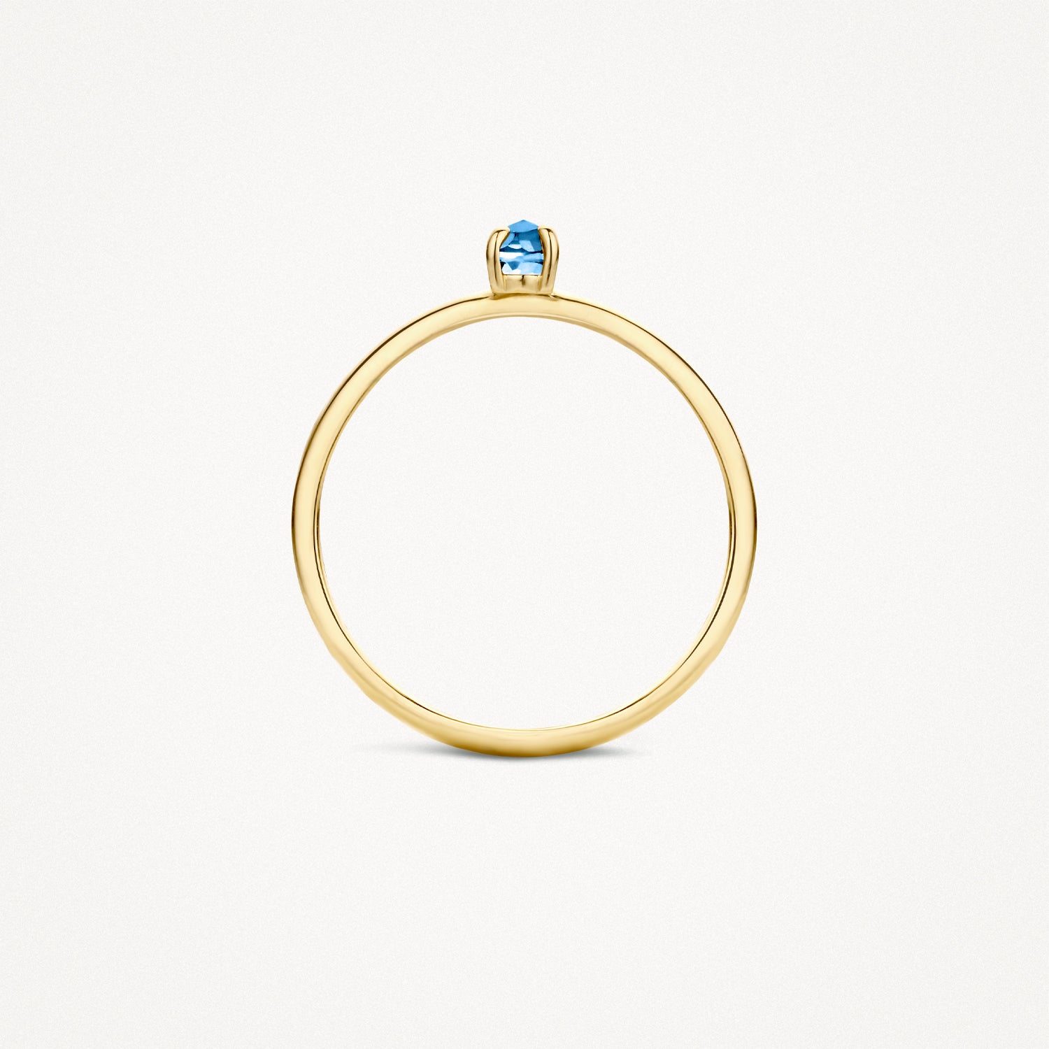 Ring 1204YLB - 585er Gelbgold mit blauem Topas