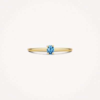 Ring 1204YLB - 14k Yellow gold with Blue Topaz