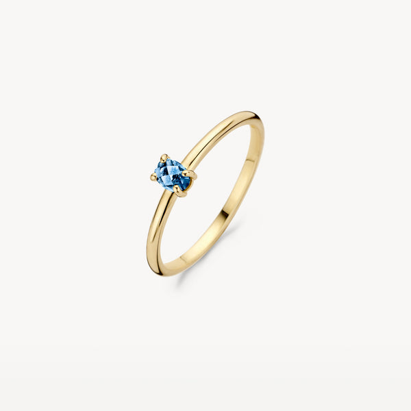 Ring 1204YLB - 14k Yellow gold with Blue Topaz