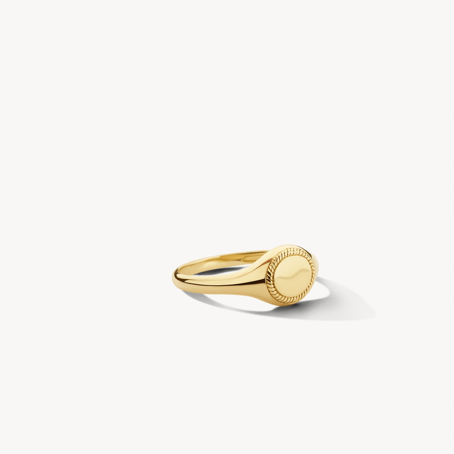 Zegelring 14k goud modern gedraaid motief
