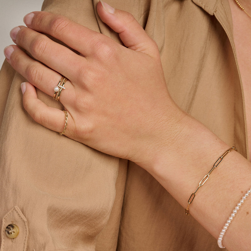 Ring aus 585er Gold mit Süßwasserperle