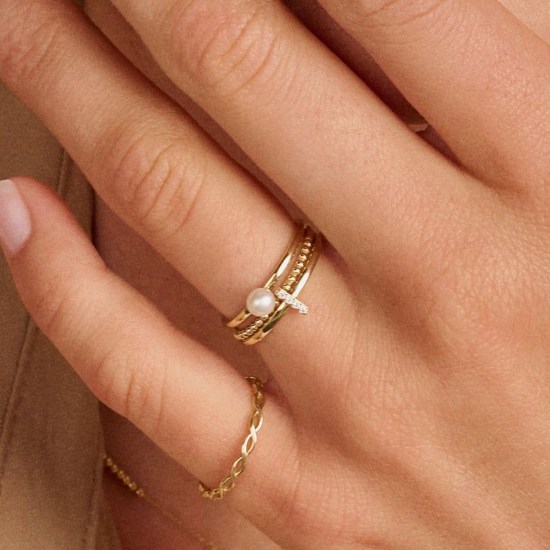 Ring aus 585er Gold mit Süßwasserperle