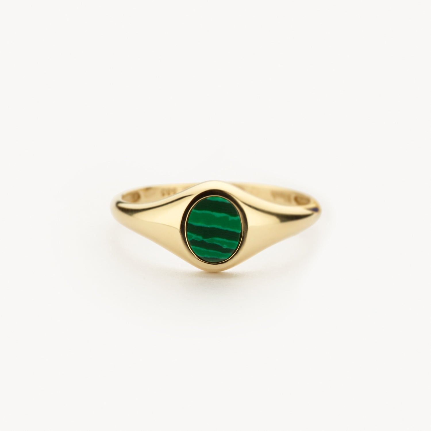 Zegelring Malachiet 14k goud